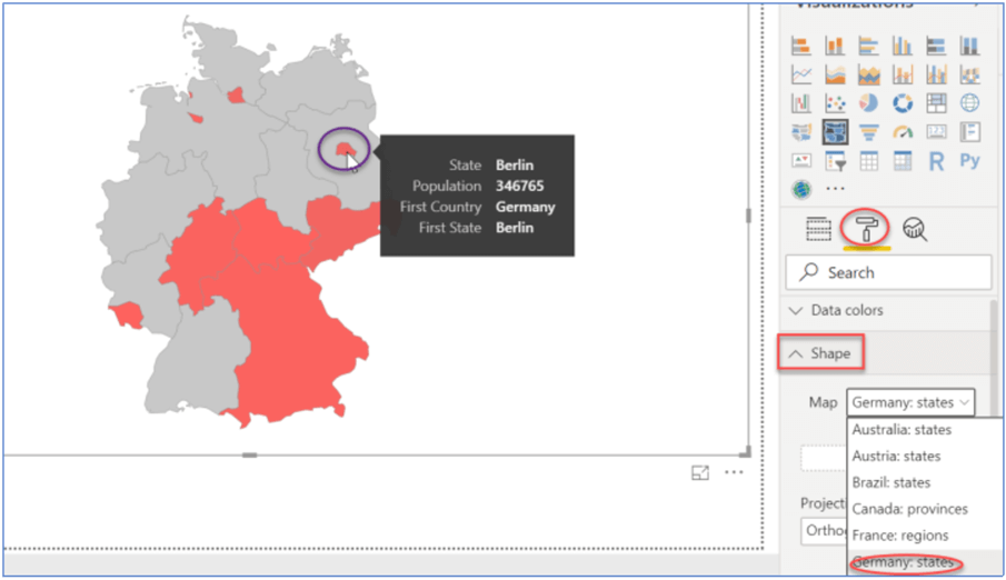 Shape Map Visualization in Power BI Desktop.