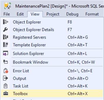 Maintenance Plan Designer Toolbox