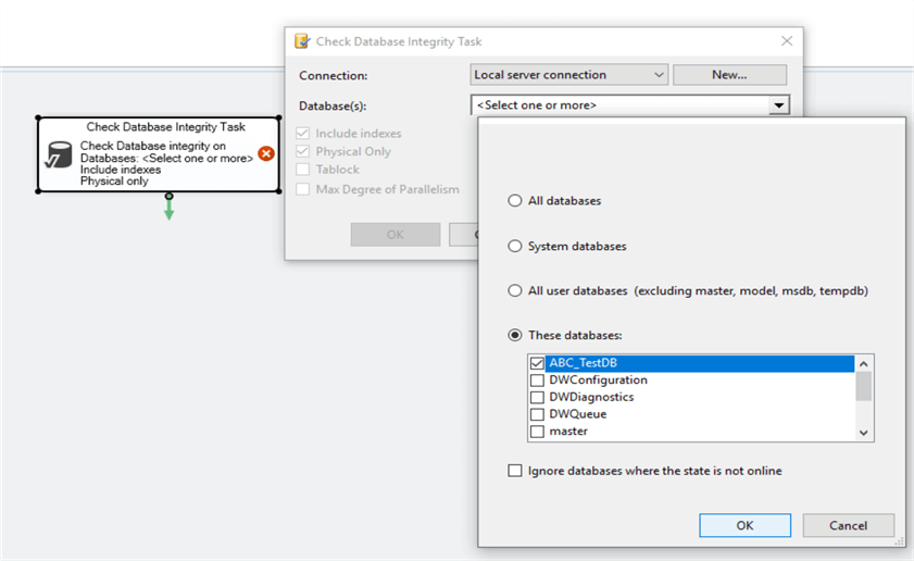 Maintenance Plan Designer example