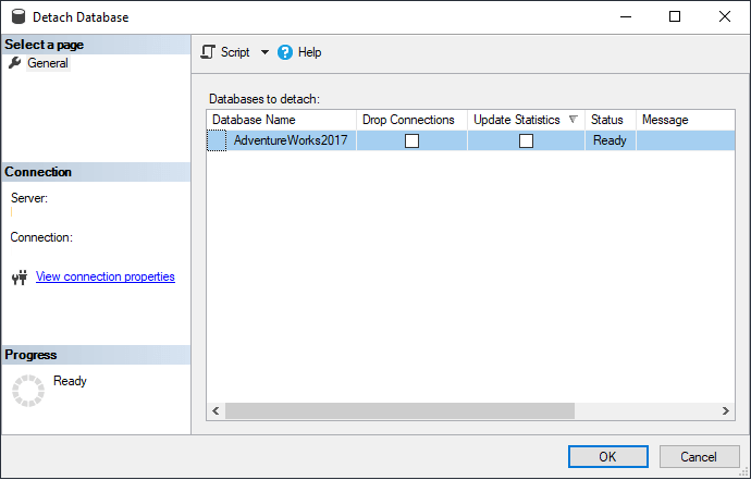detach sql database