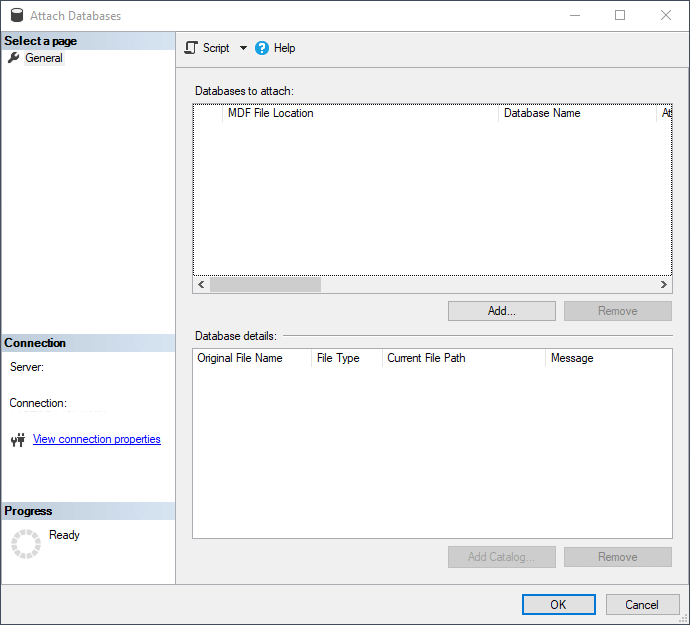 attach sql database