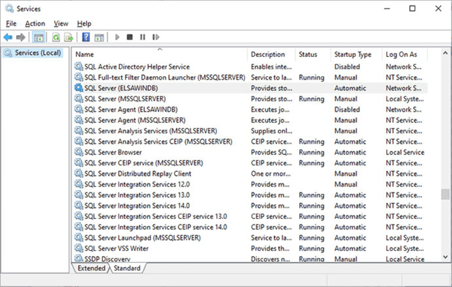 Windows service manager.