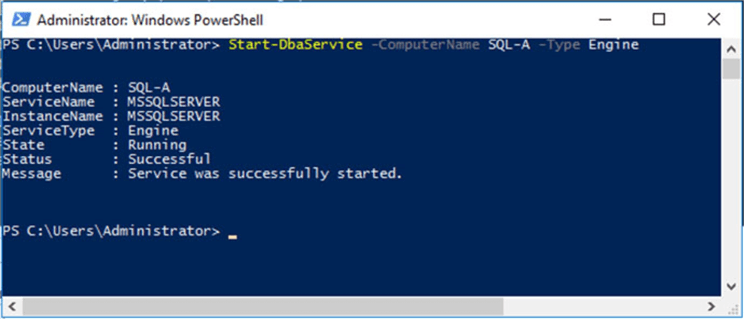 Remote starting SQL server engine service using dbatools.