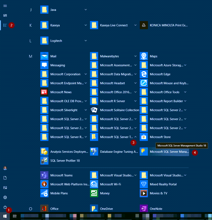 Start SQL Server Management Studio (SSMS) from Shortcut