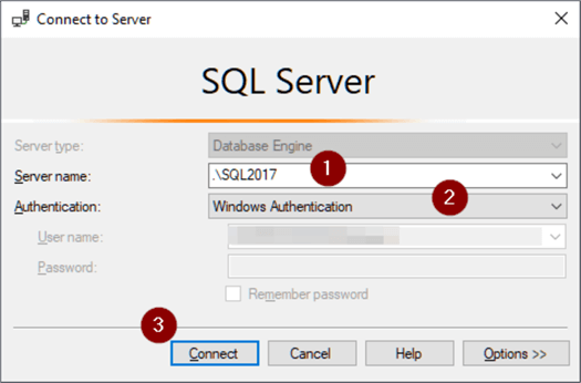 Connect  to Database Engine