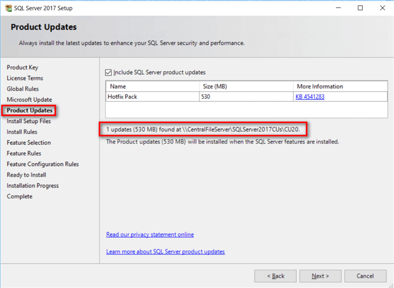 sql server setup