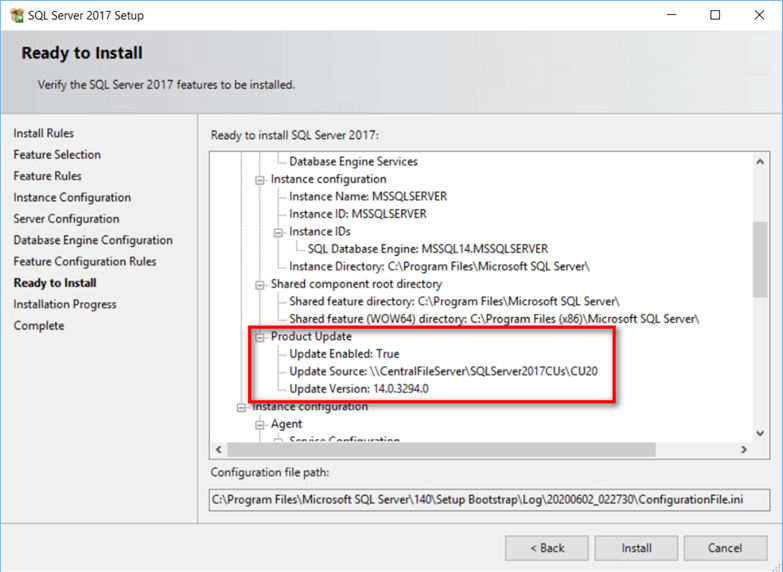 sql server setup