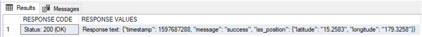 test query results
