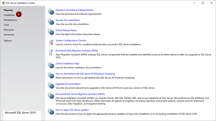 SQL Server 2019 Install Screen 2