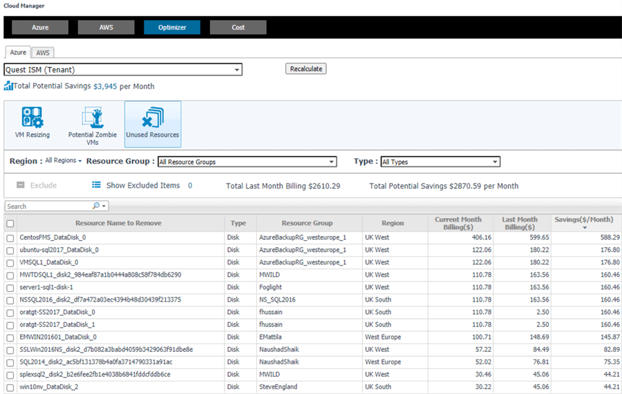 foglight cloud cost savings calculator