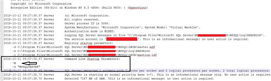 error log