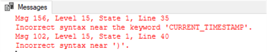 error message