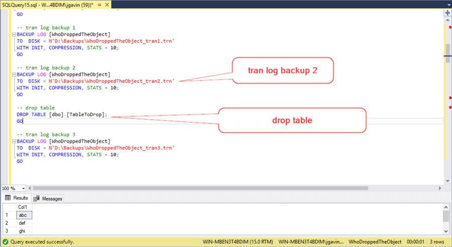 find out who dropped sql server object