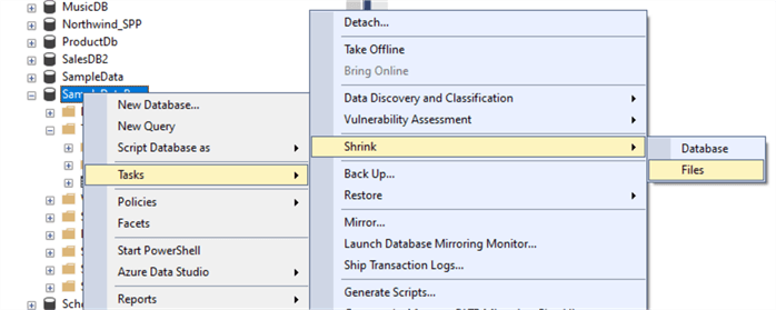 ssms shrink database