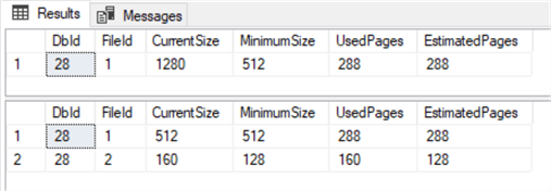 query results