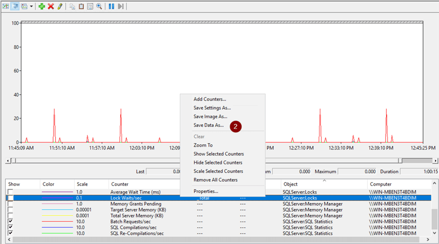 Export Perfmon Data to .csv file
