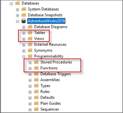 Database objects