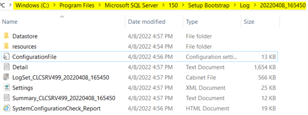 This screenshot shows that even when the installation is canceled, the ConfigurationFile.INI is saved.