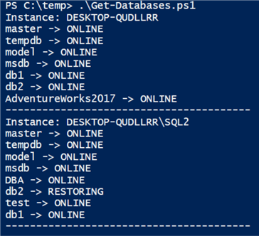 Script to Retrieve a List of Databases from Each SQL Server Instance