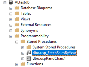 list of database objects