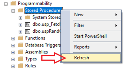 refresh database objects