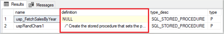 when the text is encrypted shows a NULL value
