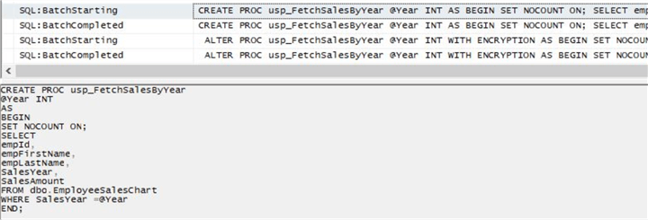 trace output