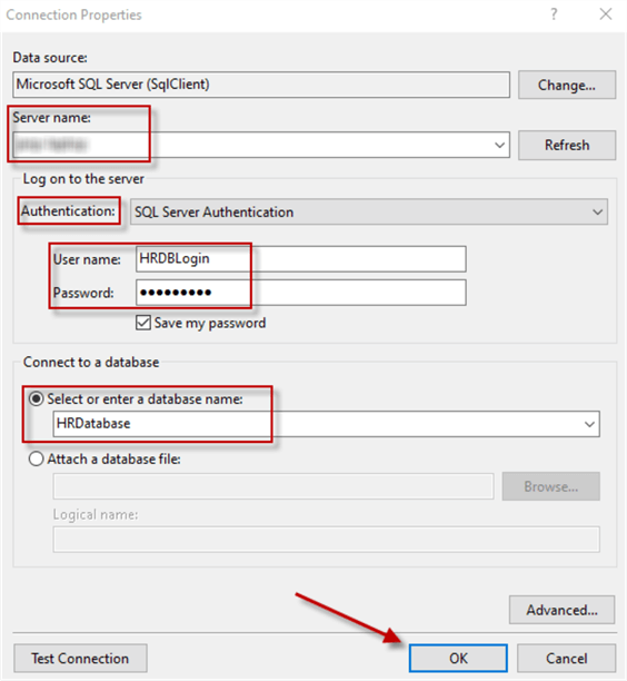 connection properties
