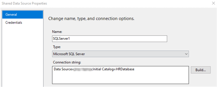 shared data source properties general