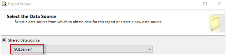 report wizard data source