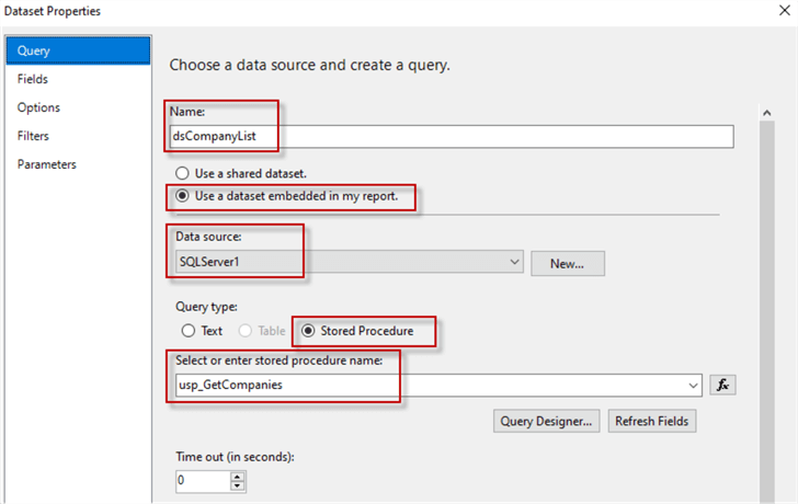 dataset properties