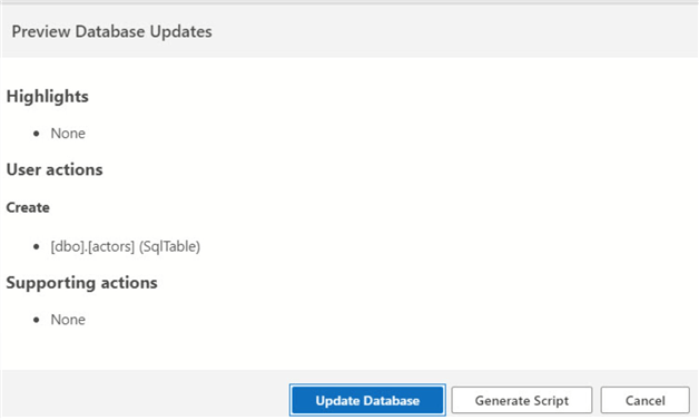 Update database information