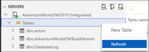 Refresh tables
