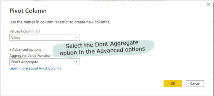 Pivoting the created conditional column