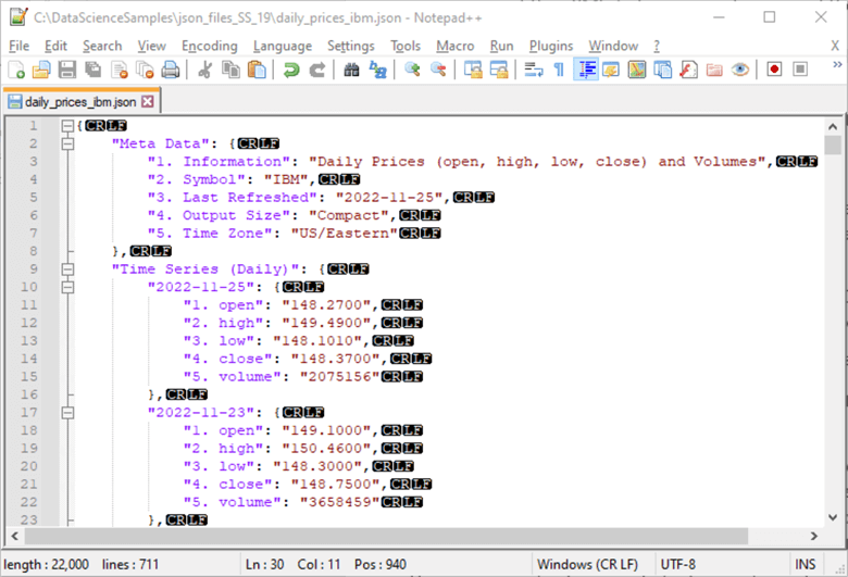 json data