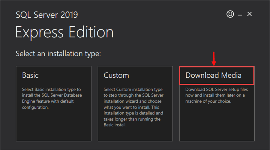 sql sever 2019 express edition download