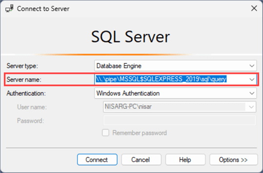 connect to sql server