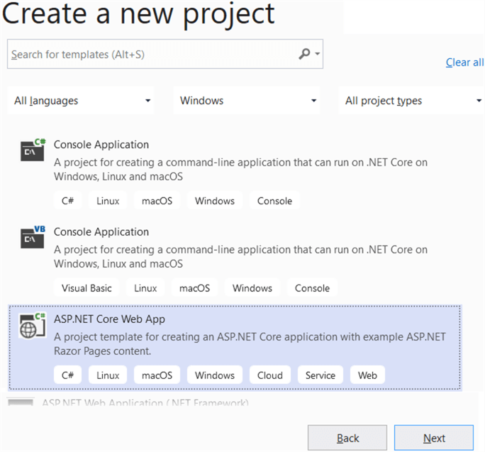 C# ASP.NET Core  Web App