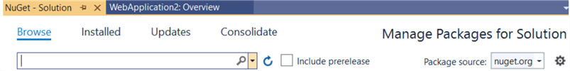 NuGet tab