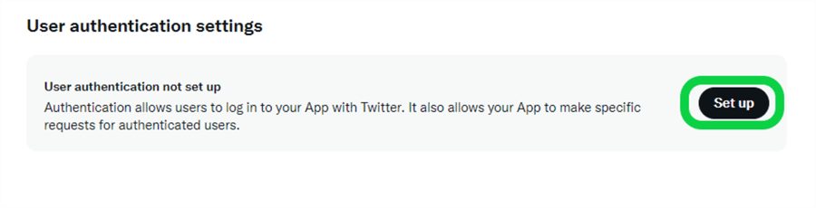 User authentication settings