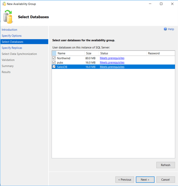 select databases