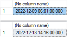 Earliest and Latest Timestamps