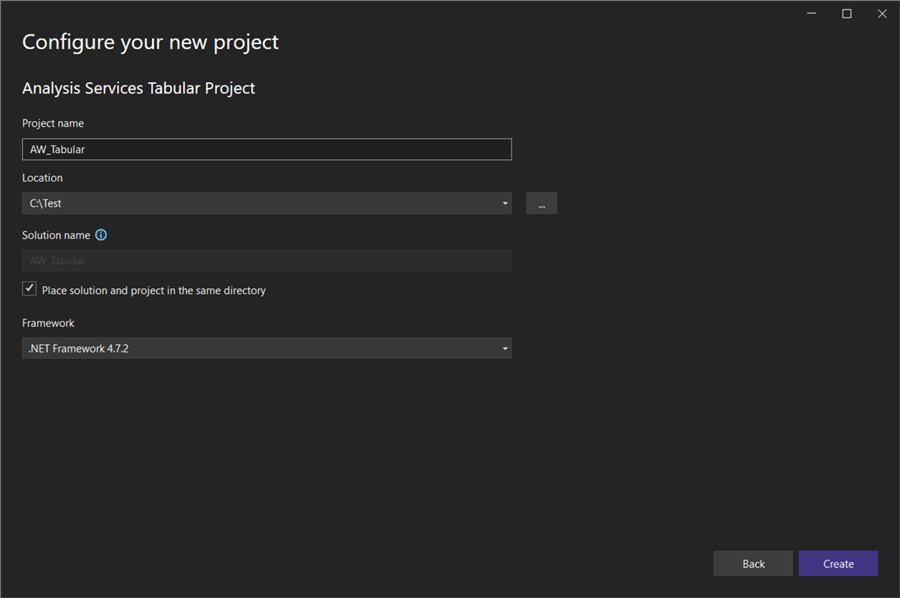 configure new project