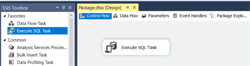 execute sql task