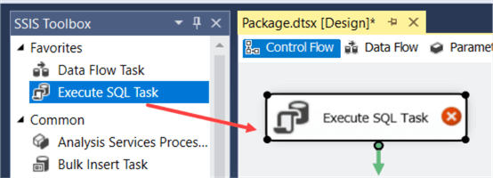 add execute sql task