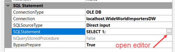 enter sql statement