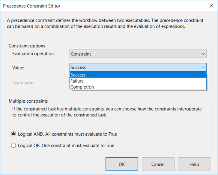 precedence constraint editor