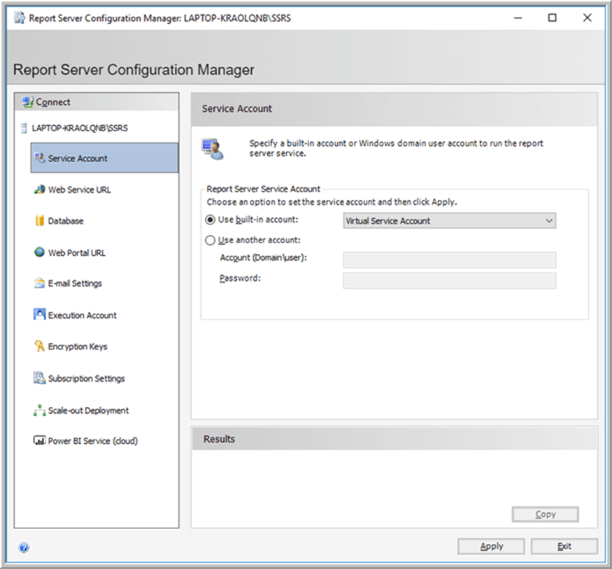 SSRS Service Account - Description: SSRS Service Account