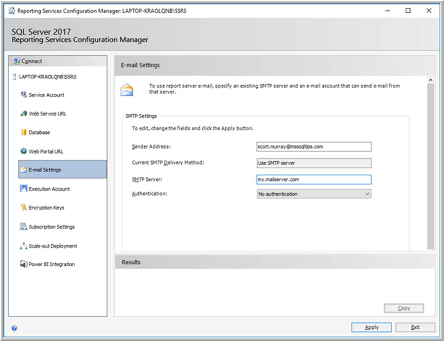 Email setup - Description: Email setup