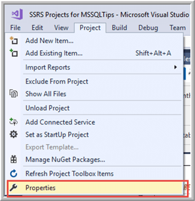 project properties - Description: project properties